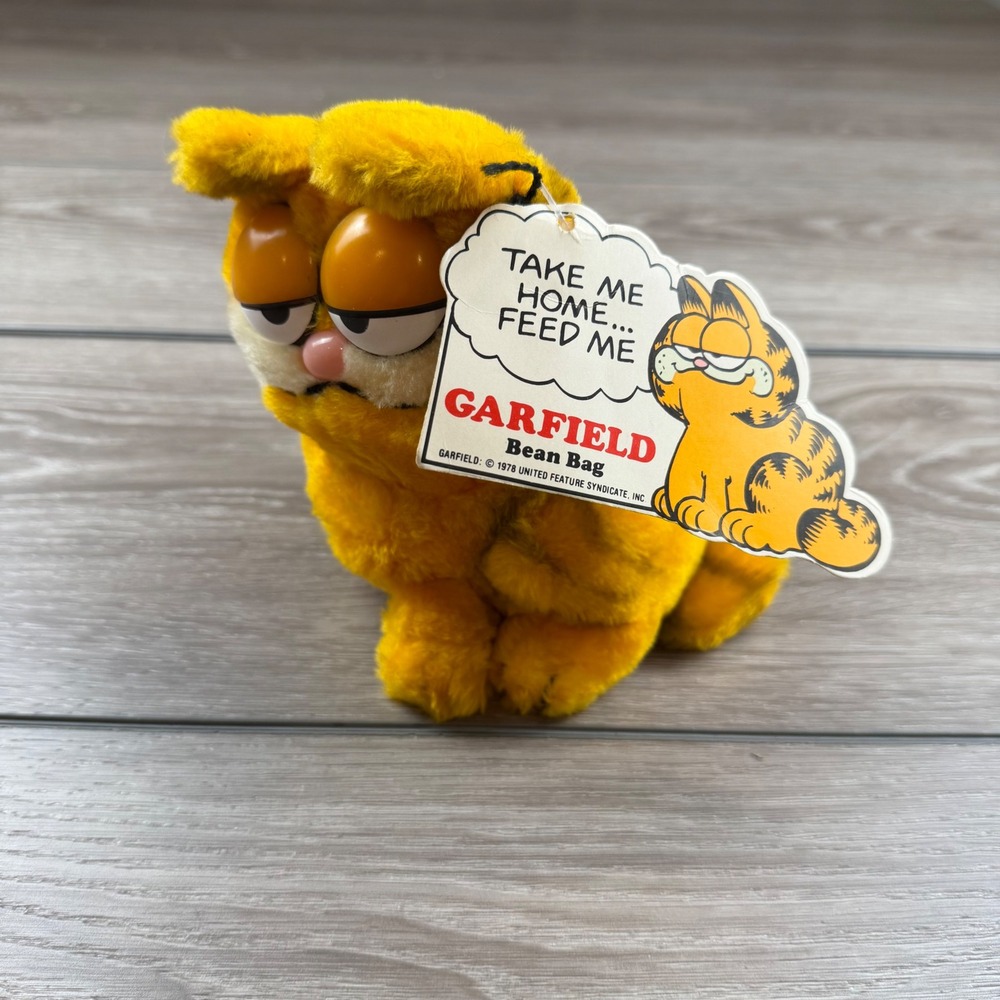 Dakin Garfield Unisex Plush Bean Bag Vintage 1978 Orange Small